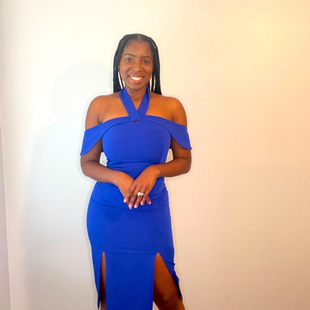 Cobalt Blue Lavish Alice Halter Dress
